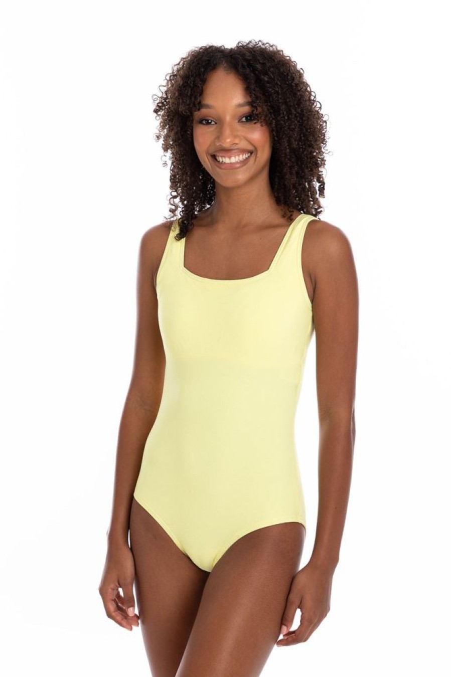 Women TOGS Swimwear | Lemon Textured Square Neck