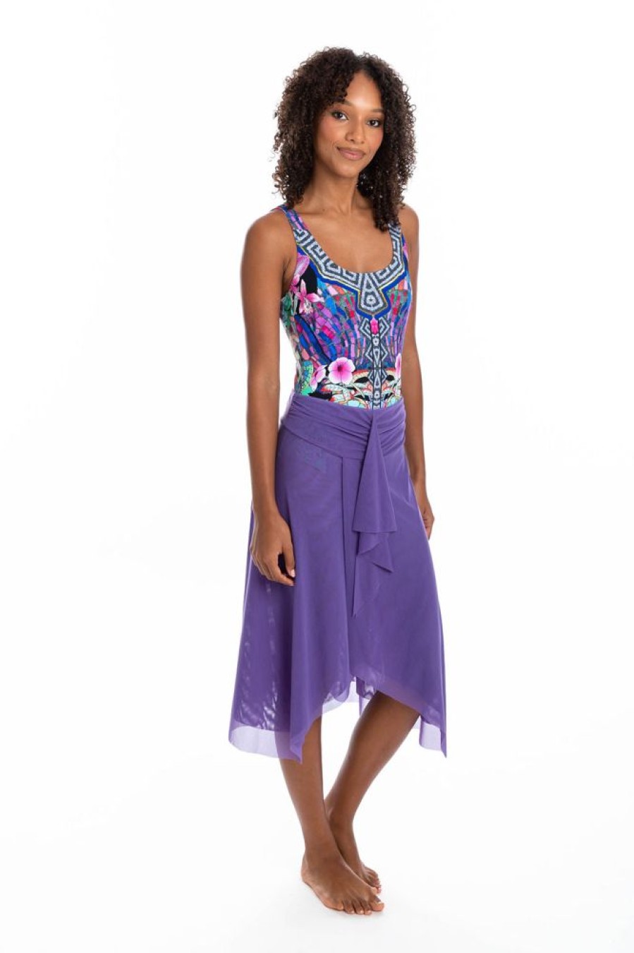 Women TOGS Swimwear | Purple Frill Mesh Skirt