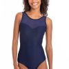 Women TOGS Swimwear | Navy Textured High Mesh