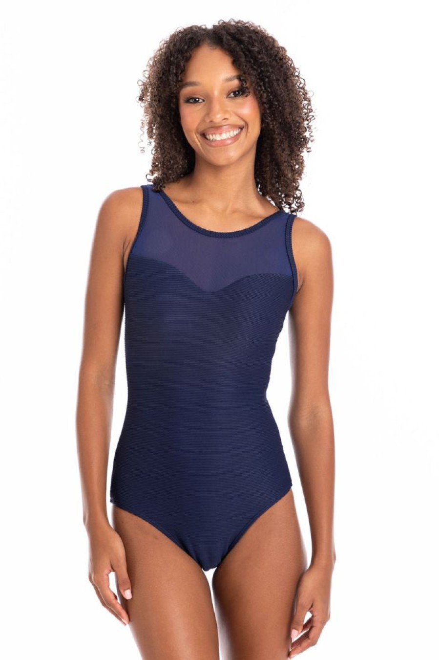 Women TOGS Swimwear | Navy Textured High Mesh