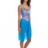 Women TOGS Swimwear | Deep Turquoise Mesh Sarong Pareo