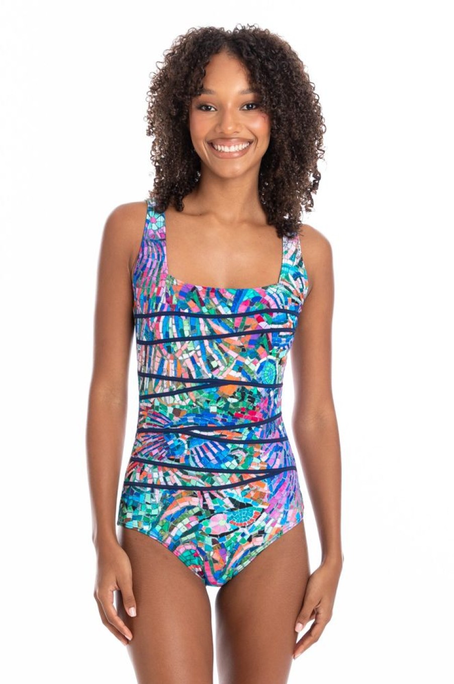 Women TOGS Swimwear | Ravenna Square Binding One Piece Swimsuit