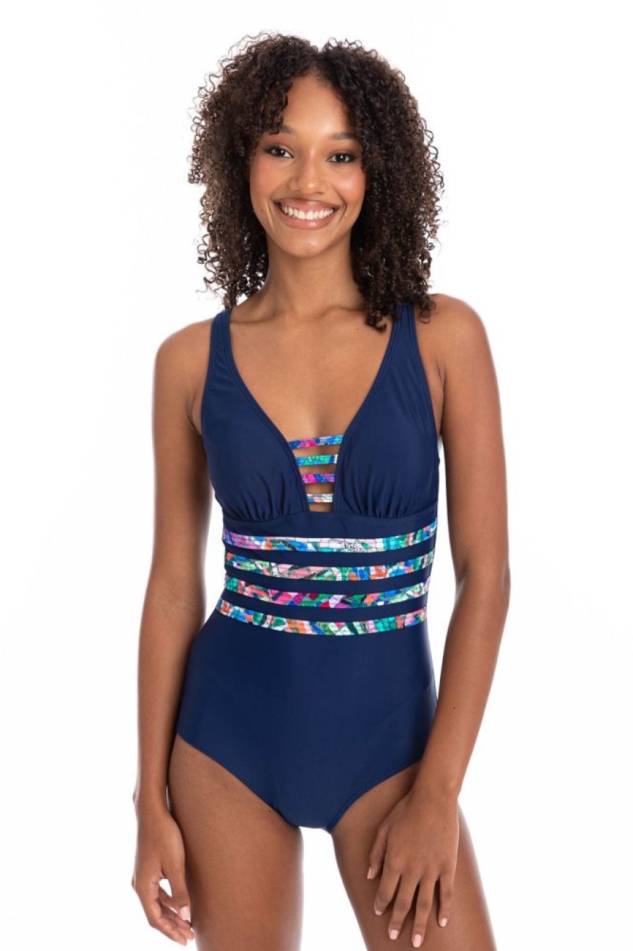 Women TOGS Swimwear | Ravenna V Neck Binding One Piece Swimsuit