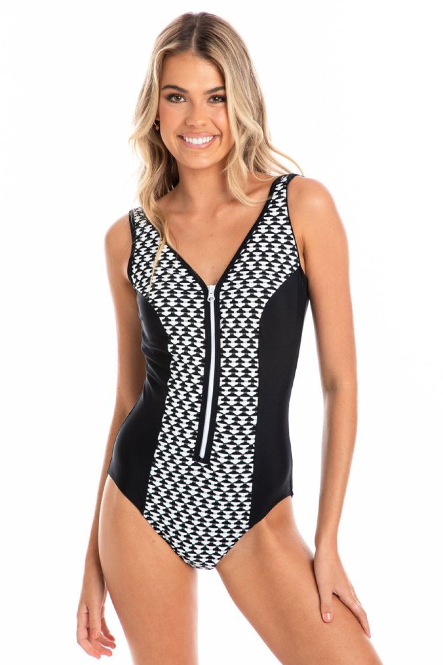 Women TOGS Swimwear | Odessa V Neck Zipper