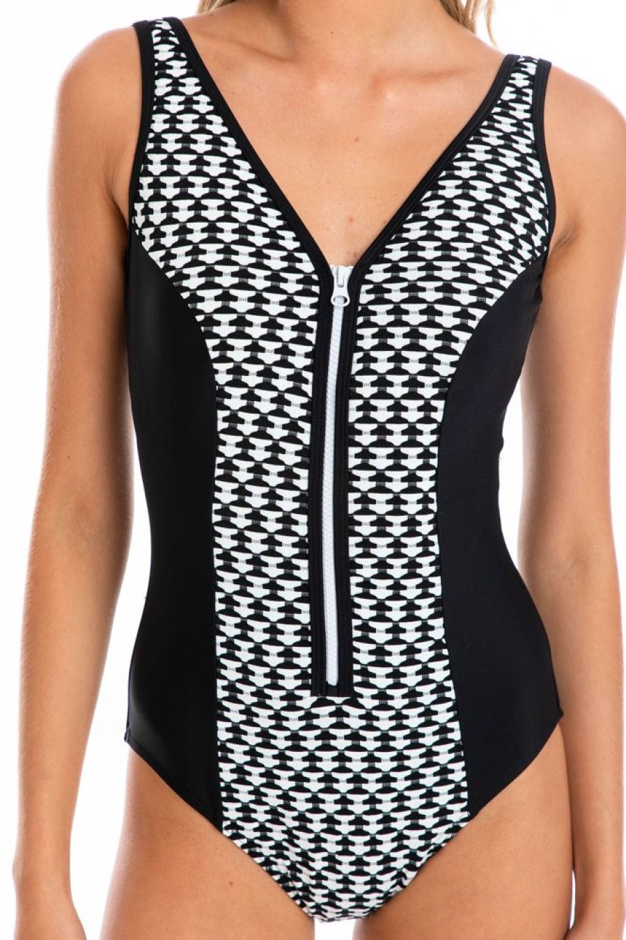 Women TOGS Swimwear | Odessa V Neck Zipper