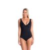 Women TOGS Swimwear | V Neck Frill (U/W) Black