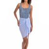 Women TOGS Swimwear | Blue Lilac Mesh Sarong Pareo