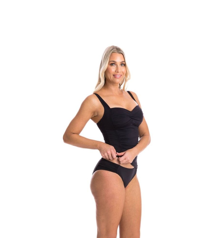 Women TOGS Swimwear | Ruched Tankini-Black