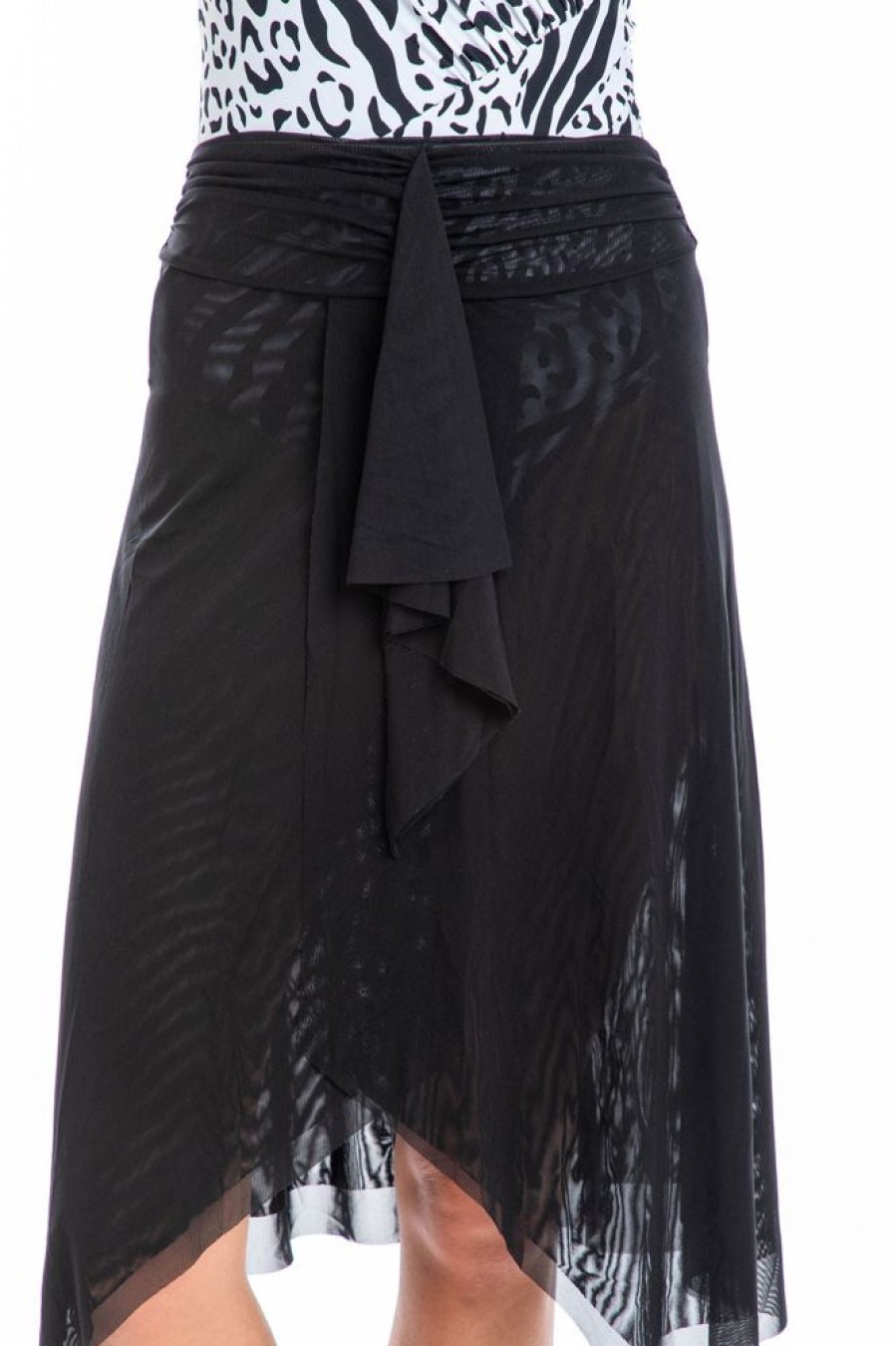 Women TOGS Swimwear | Black Mesh Frill Skirt