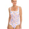 Women TOGS Swimwear | Blush Birds Of Paradise Gathered Square Neck