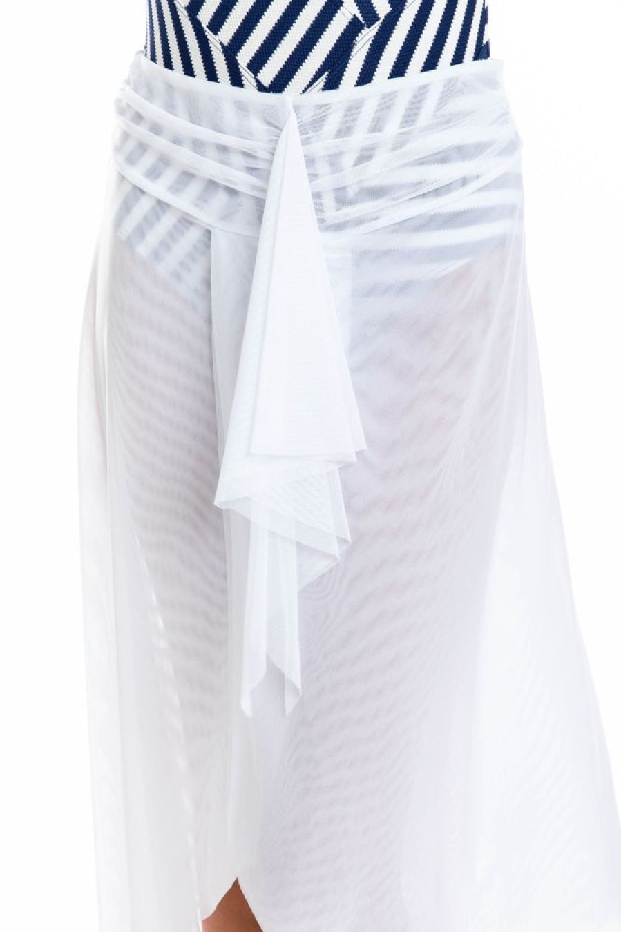 Women TOGS Swimwear | White Mesh Frill Skirt